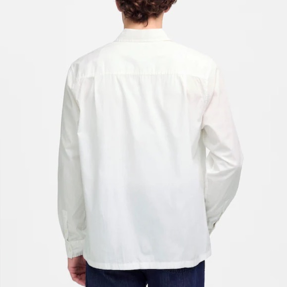 MADEWELL Men White Straight-Hem Cotton Button-Up Shirt Size Medium - Picture 3 of 5